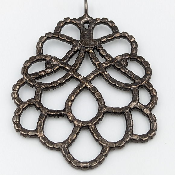 Beautiful Iconic Crystal Pendant by Kenneth Jay Lane Rhinestones on a silk cord - Picture 5 of 8